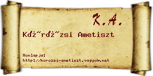 Körözsi Ametiszt névjegykártya